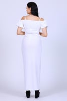 فستان ناعم طويل اكمام بف