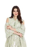 جلابية قصيرة مطرزة مفتوحة من الاكتاف