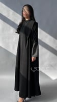 عباية صيفيه سوداء يومية بقماش لمياء واكمام من الجا...