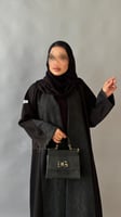 عباية سوداء أنيقة ربع كلوش بقماش ليمار- 11233
