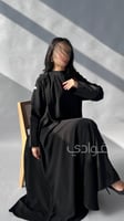 عباية صيفيه سوداء يومية بقماش لمياء واكمام من الجا...
