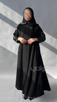 عباية صيفيه سوداء يومية بقماش لمياء واكمام من الجا...