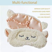 قناع نوم من صوف الحملان بقطيفة ناعمة يغطي العين لل...