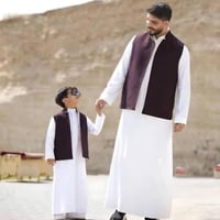 Mens Double Face Maroon Cream Vest - سديري رجالي د...