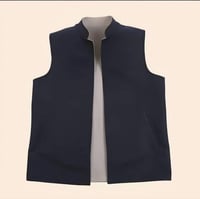 Men's Double Face Vest Blue and Off White - سديري...