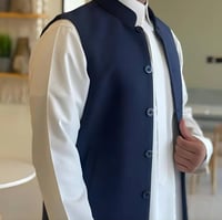 Mens Navy Buttoned Vest - سديري رجالي كحلي بأزرار