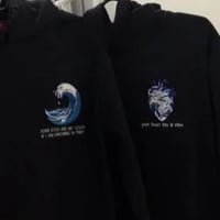 Couples Heart & Waves Hoodie - هودي كبلز القلب وال...