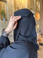نقاب وسط مايل اسلامي مبطن حرير