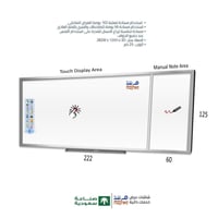 سبورة بيضاء منزلقة 4 متر بداخلها شاشة ذكية 75 يوصة...