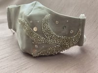 كمامة سهرة تطريز فضي - evening mask