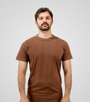 فنيلة داخلية رجالية قطن دائري لون بني فاتح ( من شا...