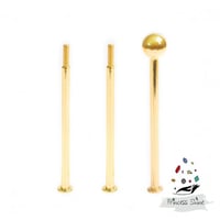 759 - حامل كعك شكل مقبض كروي ثلاث طبقات لون ذهبي