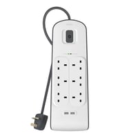 توصيلة بيلكن 6 منافذ طاقه ومنفذين USB