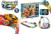 لعبة مسار سباق السيارات 92 قطعة بمصباح LED للاطفال