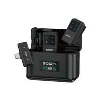 مايك لاسلكي مزدوج احترافي مع قاعدة شحن – متوافق مع...