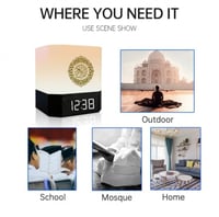 سماعة القرآن الكريم المضيئة بـ7 الوان وساعة رقمية...