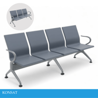 كرسي انتظار اسود ثلاثي ورباعي رصاصي جودة