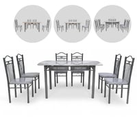 طقم طاولات طعام بورسلان 6و4كراسي عدة الوان