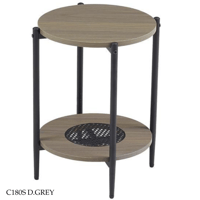 طقم 2 طاولات خشب وراتان عدة ألوان