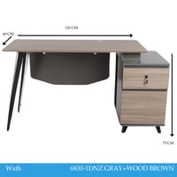 مكتب بني ورمادي 120 سم