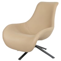 كرسي جلد فخم تصميم مودرن بيج