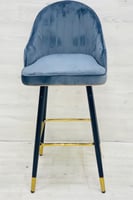 كرسي بار مخمل لون رصاصي