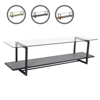 طاولة بلازما خشب وزجاج 160 سم عدة ألوان