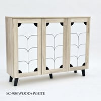 دولاب بابين وثلاث ابواب لون خشبي