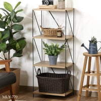 رف خشب عدة أرفف والوان