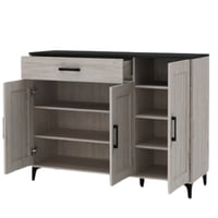 دولاب ماليزي بابين وثلاثة أبواب ابيض مع خشبي