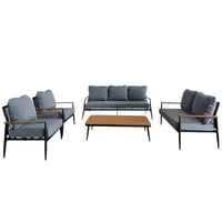 طقم جلسة خارجية اسود ورمادي غامق