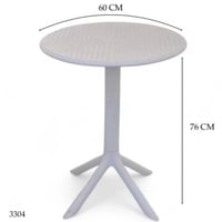 طاوله خارجي فايبر اسود وابيض 60سم