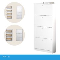 دولاب جزم لون أبيض متعدد الأحجام