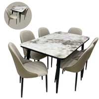 طقم طاولة طعام رخام 6و4 كراسي