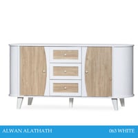 بوفيه مودرن لون ابيض وخشبي