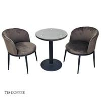 طقم طاولة وكرسيين مخمل مودرن عدة الوان