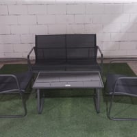 طقم جلسة خارجية يتحمل الحرارة والامطار لون رمادي