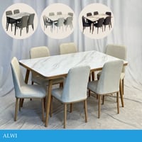طقم طاولة طعام رخام 4و6 كراسي عدة ألوان
