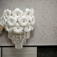 جداري كريستال زهر أبيض