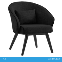 كرسي قماش لون أسود بحواف سوداء