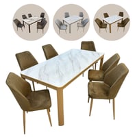 طقم طاولة طعام رخام 6و4 كراسي عدة الوان