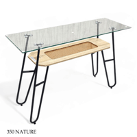 مدخل زجاج وراتان عدة ألوان