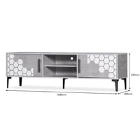 طاولة تلفاز 160سم رمادي وابيض