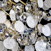 ثريا جنيهات بيضاوي قزاز أبيض + كريستال 180*80 سم