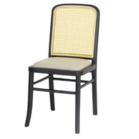 طقم 2 كراسي خشب وراتان لون أسود