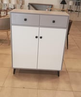 دولاب رمادي وأبيض مقاس 80 سم