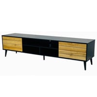 طاولة بلازما خشبي وأسود 160 سم