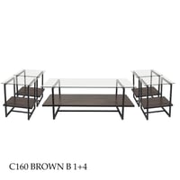 طقم طاولات خشب وزجاج عدة ألوان