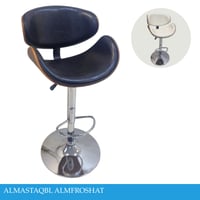 كرسي بار جلد ظهر خشب عدة الوان