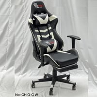 كرسي قيمنق جلد لون أسود وأبيض